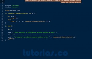 programacion en c++: suma recursiva de numeros cubicos