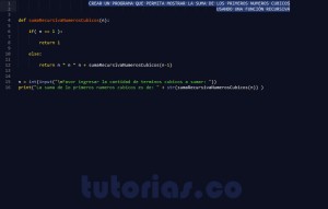 programacion en python: suma recursiva de numeros cubicos
