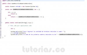 programacion en java: suma recursiva de numeros naturales