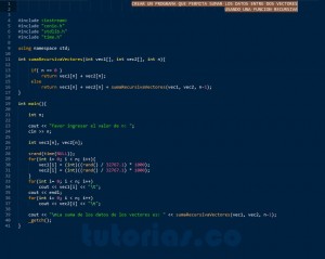 programacion en C++: suma recursiva entre dos vectores