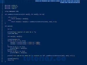 programacion en turbo C: suma recursiva entre dos vectores