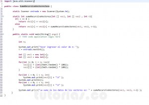 programacion en java: suma recursiva entre dos vectores