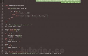 programacion en ruby: suma recursiva entre dos vectores