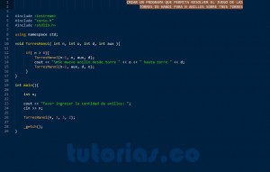 programacion en c++: torres de hanoi