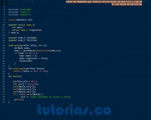 programacion en c++: apilar datos de vector a pila