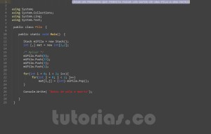 programacion en c#: pasar datos de pila a matriz