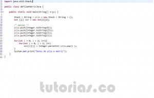 programacion en java: pasar datos de pila a matriz