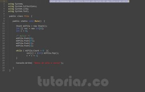 programacion en c#: pasar datos de pila a vector