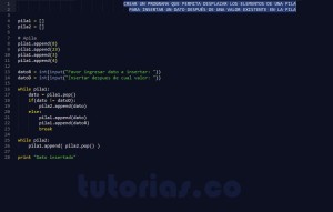 programacion en python: insertar y desplazar elementos en pila