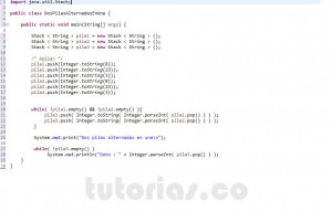 programacion en java: apilar datos alternadamente en una tercera pila