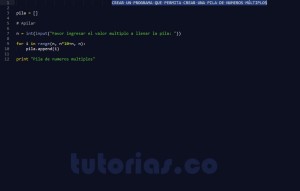 programacion en python: pila de numeros multiplos