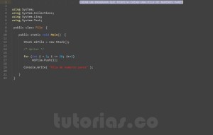 programacion en c#: pila de numeros pares