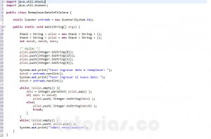programacion en java: reemplazar un dato en una pila