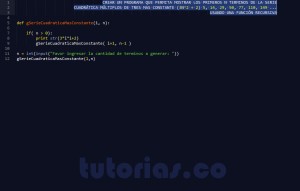 programacion en python: serie cuadratica mas constante recursivo