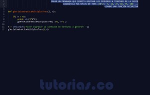 programacion en python: serie cuadratica multiplos de tres recursivo