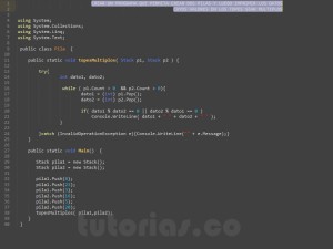 programacion en c#: topes de pila multiplos