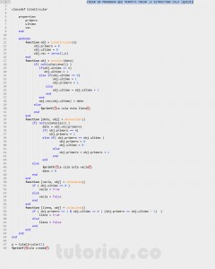 programacion en matlab: cola basica