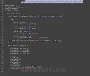 programacion en c#: concatenar dos pilas