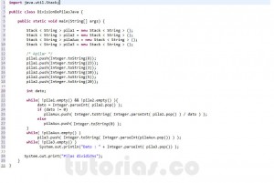 programacion en java: division de dos pilas