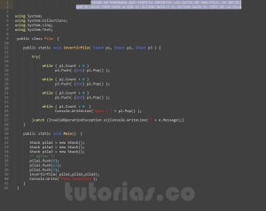 programacion en c#: invertir datos de una pila