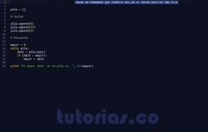 programacion en python: el mayor valor de una pila