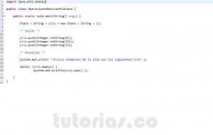 programacion en java: operaciones basicas de una pila