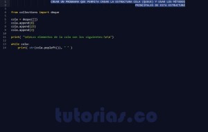 programacion en python: operaciones basicas de una cola