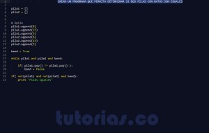 programacion en python: pilas iguales