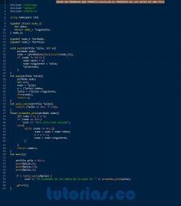 programacion en c++: promedio datos de una pila