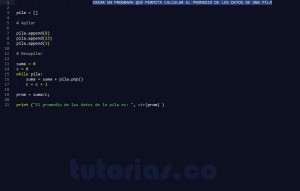 programacion en python: promedio datos pila