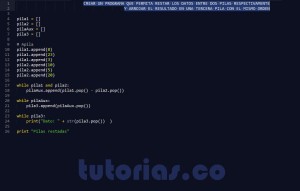 programacion en python: resta de pilas