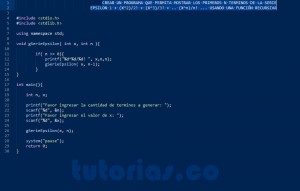 programacion en turbo C: serie matematica epsilon recursivo