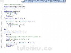 programacion en Objective C: serie matematica epsilon recursivo