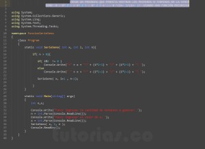 programacion en c#: serie seno recursivo