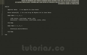 programacion en pseudocodigo: aplicacion clase Boton