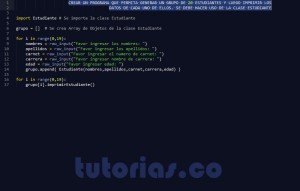 programacion en python: aplicacion clase Estudiante