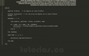 programacion en c#: aplicacion clase Profesor