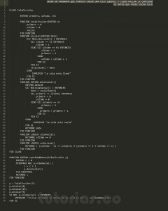 programacion en pseudocodigo: cantidad datos de una cola