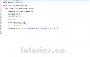 programacion en java: cantidad datos de una cola