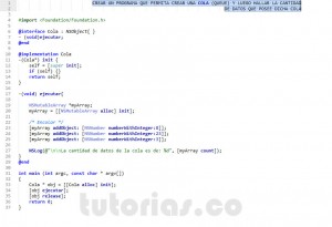 programacion en objective c: cantidad datos de una cola