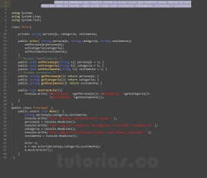 progrmaicon en c#: clase Actor