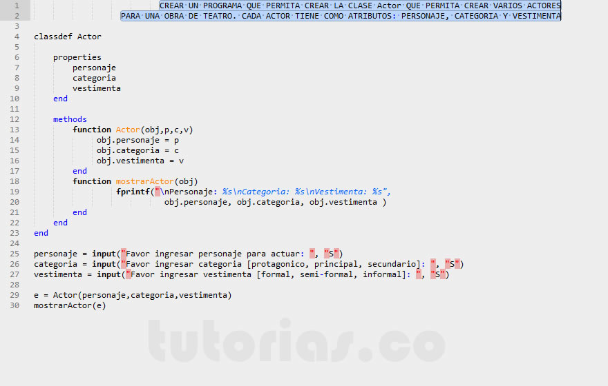 POO + matLab (clase Actor)