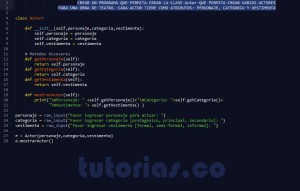 progrmaicon en python: clase Actor