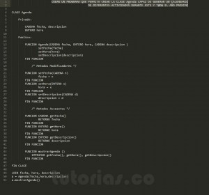 programacion en pseudocodigo: clase Agenda