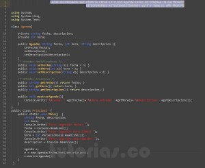 programacion en c#: clase Agenda