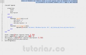 programacion en matLab: clase Agenda