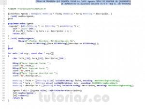 programacion en Objective C: clase Agenda