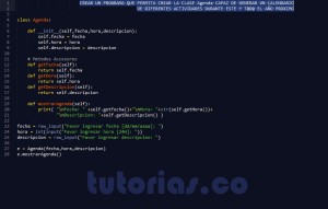 programacion en python: clase Agenda