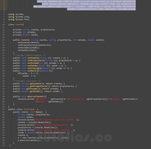 programacion en c#: clase Cuenta