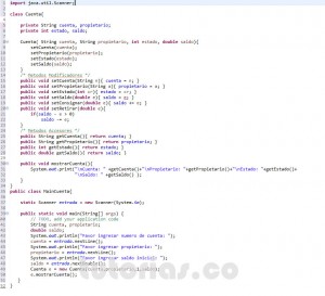 programacion en java: clase Cuenta
